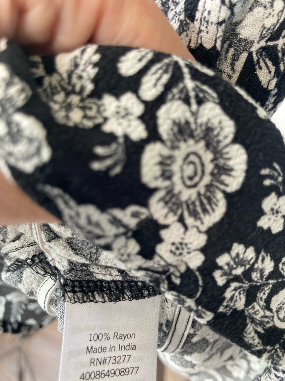 So crop top floral print cropped cinch waist tank black white boho L jrs - Picture 17 of 17